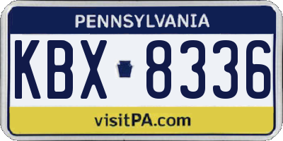 PA license plate KBX8336