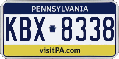 PA license plate KBX8338