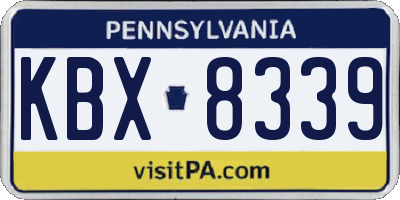 PA license plate KBX8339