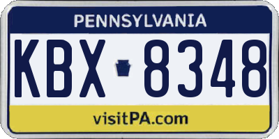 PA license plate KBX8348