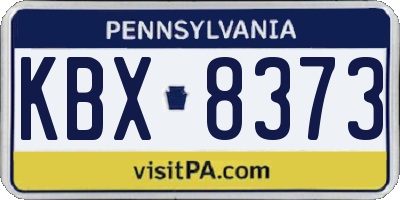 PA license plate KBX8373