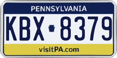 PA license plate KBX8379