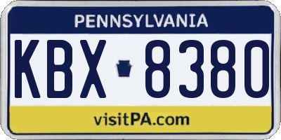 PA license plate KBX8380