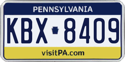 PA license plate KBX8409