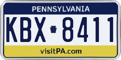 PA license plate KBX8411