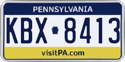 PA license plate KBX8413
