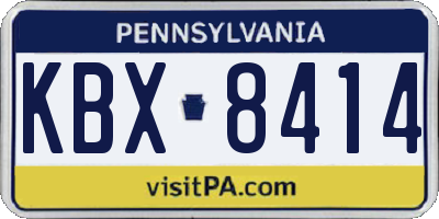 PA license plate KBX8414