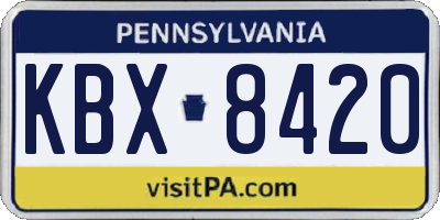 PA license plate KBX8420