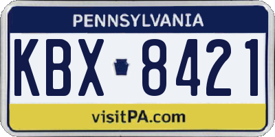 PA license plate KBX8421