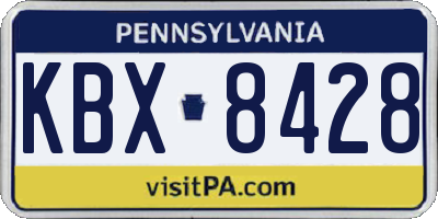 PA license plate KBX8428