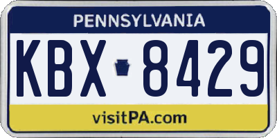 PA license plate KBX8429