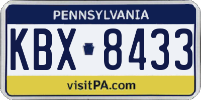 PA license plate KBX8433