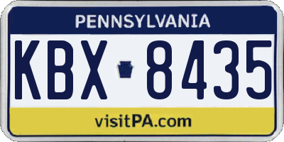 PA license plate KBX8435