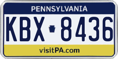 PA license plate KBX8436