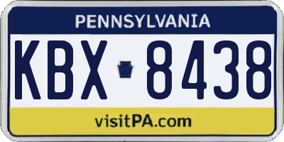 PA license plate KBX8438
