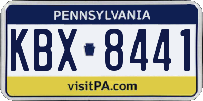 PA license plate KBX8441