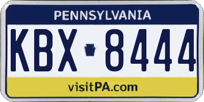 PA license plate KBX8444