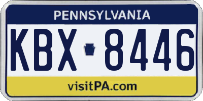 PA license plate KBX8446