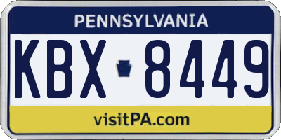PA license plate KBX8449