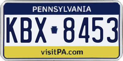 PA license plate KBX8453