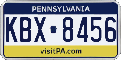 PA license plate KBX8456