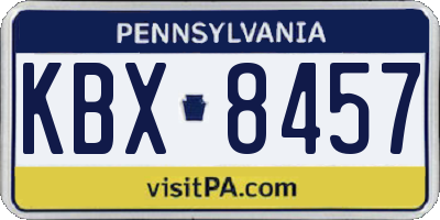 PA license plate KBX8457