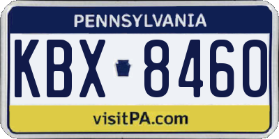 PA license plate KBX8460