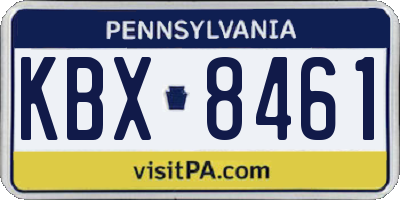PA license plate KBX8461