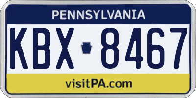 PA license plate KBX8467