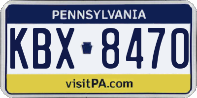 PA license plate KBX8470
