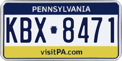 PA license plate KBX8471
