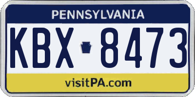PA license plate KBX8473