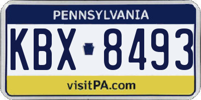 PA license plate KBX8493