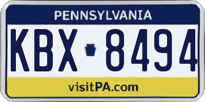 PA license plate KBX8494