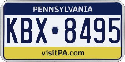 PA license plate KBX8495