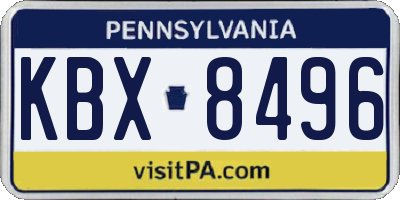 PA license plate KBX8496