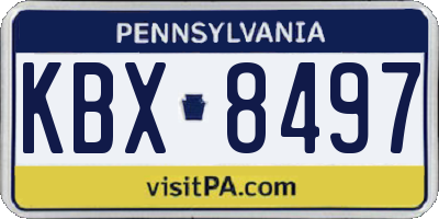 PA license plate KBX8497