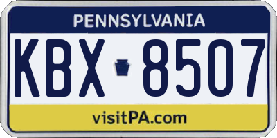 PA license plate KBX8507
