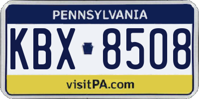 PA license plate KBX8508