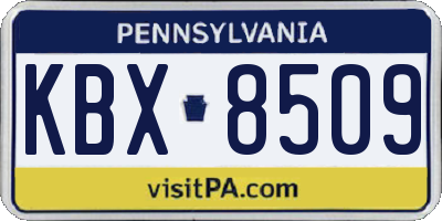 PA license plate KBX8509