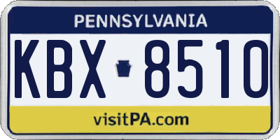PA license plate KBX8510