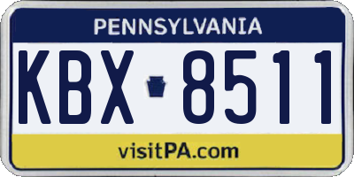 PA license plate KBX8511
