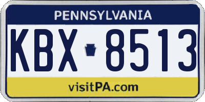 PA license plate KBX8513