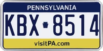 PA license plate KBX8514