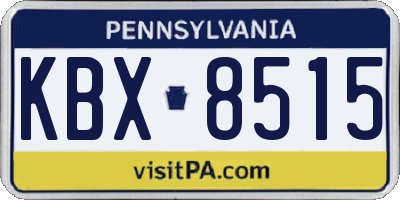 PA license plate KBX8515
