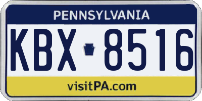 PA license plate KBX8516