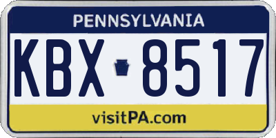 PA license plate KBX8517