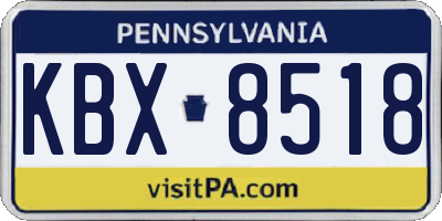 PA license plate KBX8518