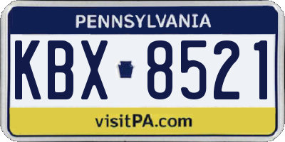 PA license plate KBX8521