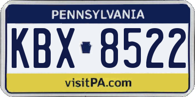 PA license plate KBX8522